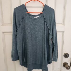Maurices Teal Long Sleeve Blouse